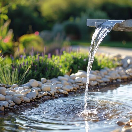 Visuel - Puits, caniveau, récupérateur  Domptez l'eau dans votre jardin